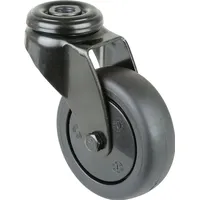 BS Rollen Lenkrolle D.75mm Trgf.60kg m.Rückenloch Radkörper Ku.Kugell.Gum.schwarz BS