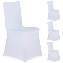 Relaxdays Stuhlhussen, 4er Set, weiß