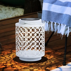 ETC Shop LED Solarleuchte 13 x 18 cm orientalisch-weiß