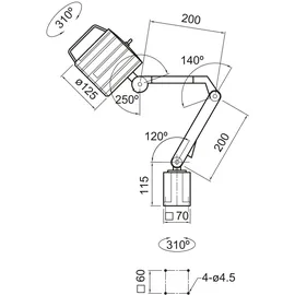Optimum Werkstattleuchte Aluminium mehrfarbig