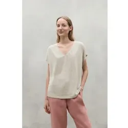 ECOALF für Damen. MCWGATSAREND0128S24-008 ARENDAL BEIGE LEINEN T-SHIRT (L), Lässig, Kurzarm