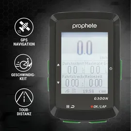 Prophete Fahrradnavigationssystem, GPS Computer, 14 Funktionen, inkl. Lenkerhalterung,