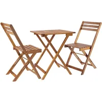 Tectake Bistro-Set Sóller 3-tlg. Braun