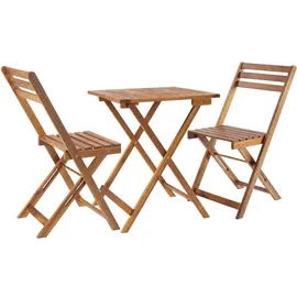 Tectake Bistro-Set Sóller 3-tlg. Braun
