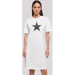 Shirtkleid F4NT4STIC "Stern Basic", Damen, Gr. 5XL, weiß, Obermaterial: 100% Baumwolle, casual, oversize, Rundhals, Kurzarm ohne Bündchen, Kleider, Print