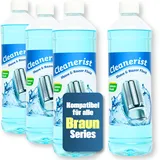 Cleanerist | 4x 1L Scherkopfreiniger Nachfüllflüssigkeit für Braun Clean & Renew (Series 3/5/7/8/9) – Ersatz zum Nachfüllen von 40 CCR Reinigungskartuschen – Rasierer Reinigungsflüssigkeit Lemon Fresh