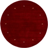 carpetfine Wollteppich »Gabbeh Uni«, rund, reine Wolle handgewebt, Gabbeh Tiermotiv warmes Raumklima viele Größen, rot