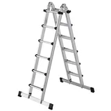Günzburger Teleskopleiter 4 x 6 Sprossen inkl. Traverse (32124)