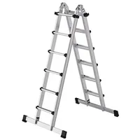 Günzburger Teleskopleiter 4 x 6 Sprossen inkl. Traverse (32124)