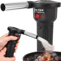 Grillanzünder Blasgerät Elektrische Grillfön Feuerstarter batteriebetrieben für Grill Kamin Ofen Lagerfeuer 17x13 cm