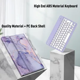 Fintie Tastatur Hülle für Samsung Galaxy Tab A9 Plus 11 Zoll (2023) Lila Marmor