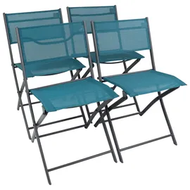 VCM Sumila Gartenstuhl 45 x 45 x 0 cm blau 4 St.