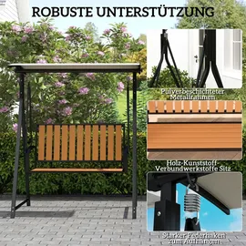 Outsunny Hollywoodschaukel Schwarz 2-Sitzer