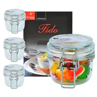 Mambocat Vorratsglas 4er Set Einmachglas Bügelverschluss Original Fido 0,125L