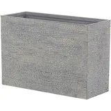 Beliani Blumentopf grau rechteckig 29/70/50 cm Edessa