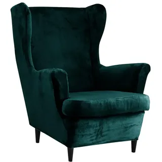 Meigeh Sesselhusse Ohrensessel Flügelstuhlbezüge für Sessel Bezug für einen Ohrensessel Samt Samt Sesselbezüge 2-teilig ohrensessel sesselhusse