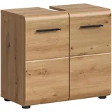 furnling Waschbeckenunterschrank Ivy, Artisan Oak, 2 Türen, 2 Fächer, Waschtischunterschrank mit Siphon-Ausschnitt, Front mit Rillenfräsung, Breite 60 cm