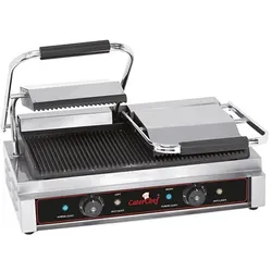 Kontaktgrill Duetto-Compact (gerillt/geschlitzt) | 3.6kW | mit separaten Thermostaten | 566x320x193(h)mm .