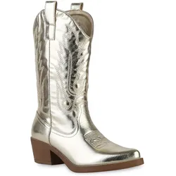 Damen Cowboystiefel in Gold
