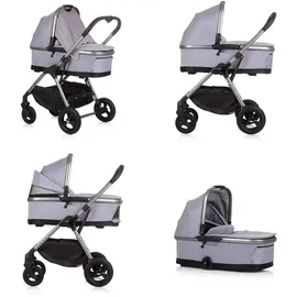Chipolino Kombikinderwagen 3 in 1 Infinity i-Size Babyschale Babywanne Sportsitz grau