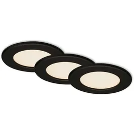 Briloner Einbauleuchte 3er Set Schwarz-matt