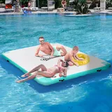 Outsunny Aufblasbare Badeinsel bis 500 kg Belastbarkeit Schwimminsel für Pool See Liegeinsel Kunststoff 304 x 204 x 15 cm Aosom