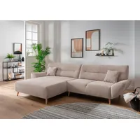 Ecksofa INOSIGN "Drago L-Form" Sofas Gr. B/H/T: 290cm x 81cm x 166cm, Microfaser, Recamiere links, Bezugsfarbe beige-Recamiere links, beige frei im Raum stellbar, versch. Stoffe, 3-, 2-Sitzer & Sessel verfügbar