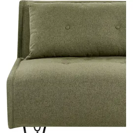 Beliani Schlafcouch Stoff 2-Sitzer Olivgrün