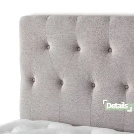 V6 Boxspringbett Modell 211 mit Taschenfederkernmatratze - Grau)