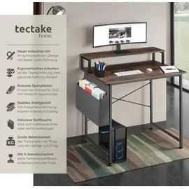 Tectake Schreibtisch Everett Dunkelbraun