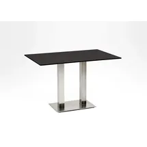 Niehoff Bistro Edelstahl rechteckig - 120 x 81 cm HPL Graphit-Design