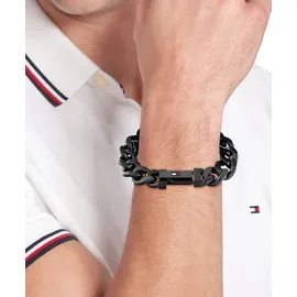 Tommy Hilfiger "WILD", schwarz, Armbänder, Herren, 19cm, Edelstahl, Armband, mit Emaille