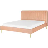 Beliani Marville 180 x 200 cm Pfirsichrosa