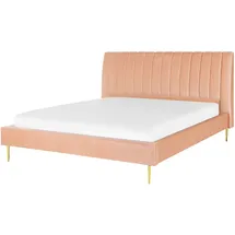 Beliani Marville 180 x 200 cm Pfirsichrosa