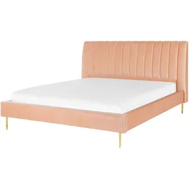 Beliani Marville 180 x 200 cm Pfirsichrosa