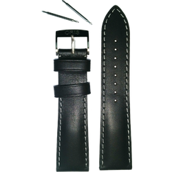 Oris Leder Lederband Oris Big Crown 7648 Lederband Oris Big Crown 7648 23mm 07 5 23 77 - schwarz mit weißen Nähten