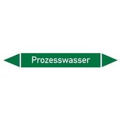 Rohrleitungskennzeichen Prozesswasser - 100x15 mm Folie selbstklebend