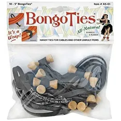 Bongo-Krawatten Schwarz Original 10Stück