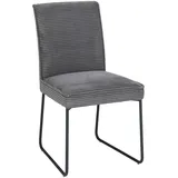 Livetastic Stuhl, Schwarz, Dunkelgrau, Metall, Textil, U-Form, rund, 48x62x87.5 cm, Esszimmer, Stühle, Esszimmerstühle