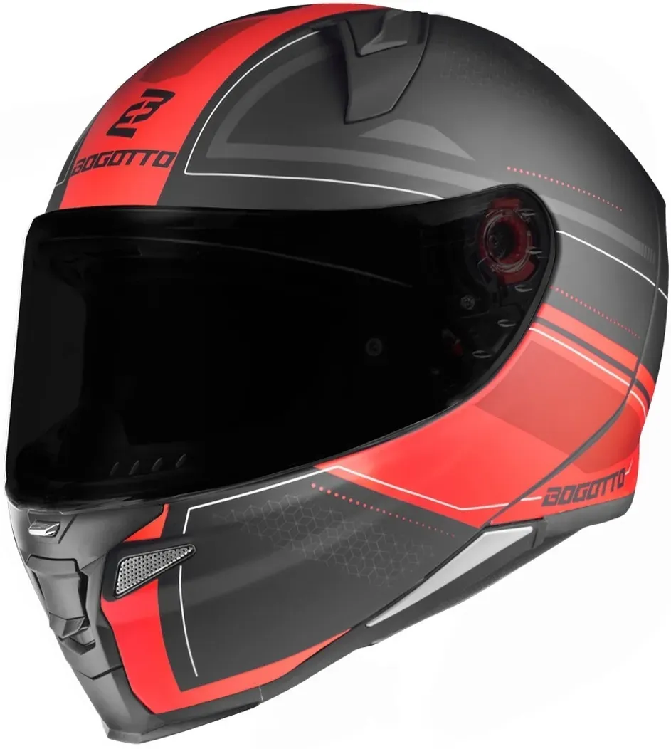 Bogotto FF110 Cinder Helm, zwart-rood, M Voorman