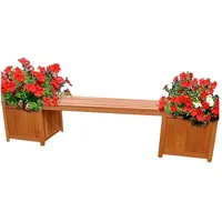 MuCoLa 2in1 Gartenbank mit 2 Blumenkästen Holzbank Blumenkasten Holz