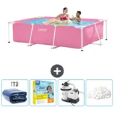 Intex Rahmenschwimmbecken rechteckig – 220x150x60 cm – Zubehör CB70 rosa No Size