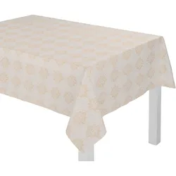 Tischdecke ADAM "Romantic Puligny" Gr. 5, beige (naturweiß), Ø:145cm, Baumwolle, Tischdecken
