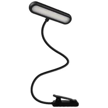 lqwell LQWELL® Leselampe Buch Klemme, wiederaufladbare USB-Leselampe, 3 Farbtemperaturen, 10 Helligkeitsstufen mit 12LEDs, 360° flexibles Buchlicht für Kinder und Buchliebhaber (Schwarz, 1 Stück)