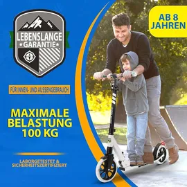 SereneLife Roller, Cityroller, Scooter, Tretroller, Big Wheel Scooter, Kickscooter- klappbar & Höhenverstellbar, Roller Erwachsene- & Kinder, Trotinet- mit Vorderfederung & Hinterradbremse, bis 100Kg
