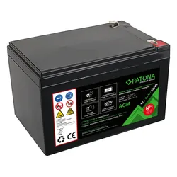 PATONA Premium AGM Blei Akku 12V 12Ah 20HR 1800 Zyklen