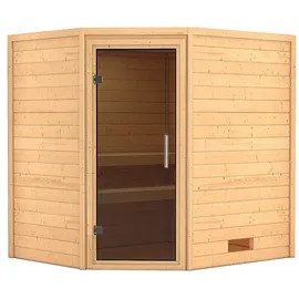 Karibu Woodfeeling Mia - 38 mm -ohne Dachkranz-Ganzglastür in Graphit-Optik
