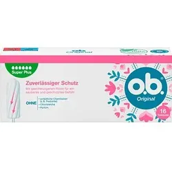 o.b. Tampons Original Super Plus Größe normal für sehr starke Periode, 16 St.
