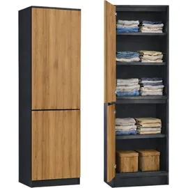 home collective Kleiderschrank 50 x 40 x 180 cm Anthrazit-Eiche