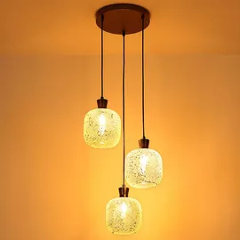 GLOBO LED Pendelleuchte 3-flg. 30 cm rund Schwarz/Metall